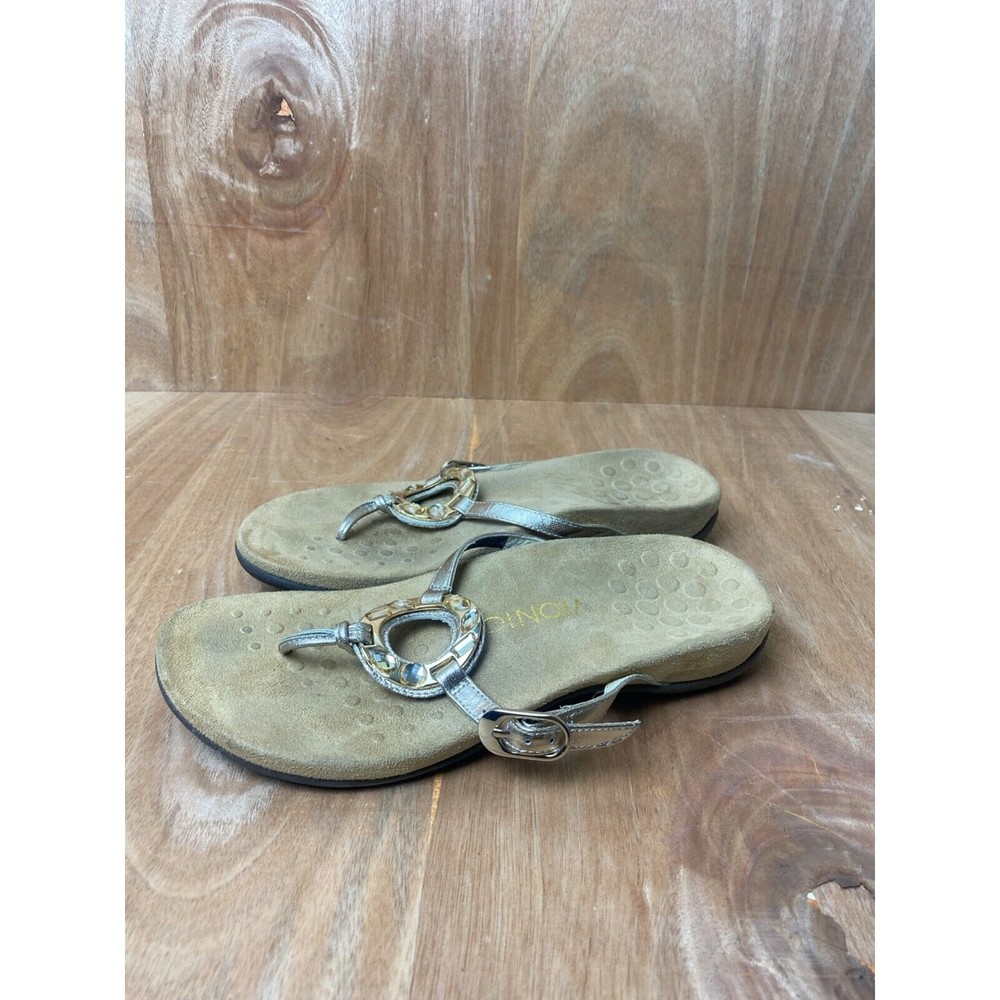 VIONIC Womens Embellished Slide Thong Flip flop Sandal RICCI Sz 7 GOLD